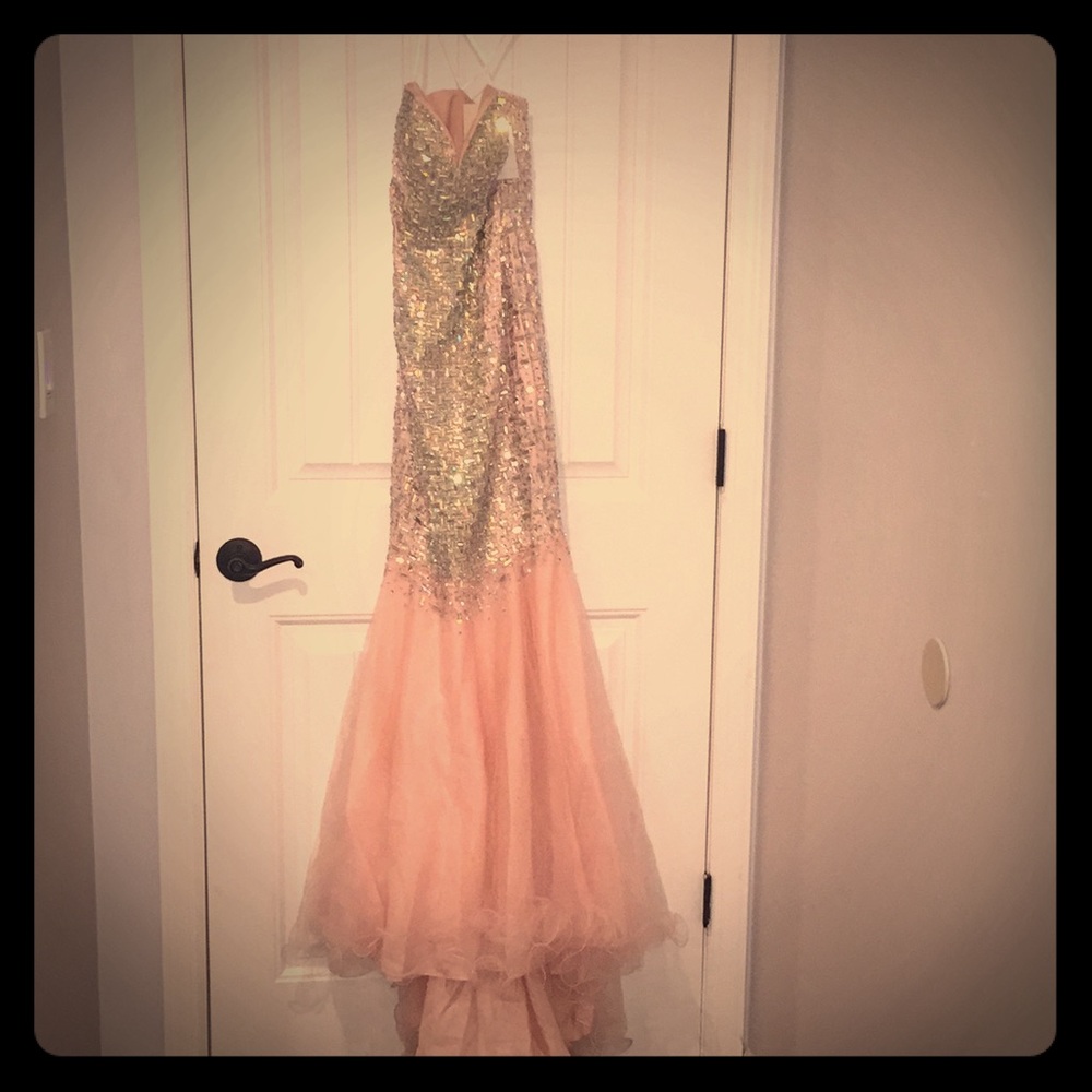 Stunning baby pink prom dress